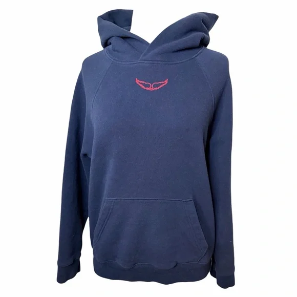 ZADIG & VOLTAIRE THE GEORY TELEPHONE EMBELLISHED COTTON GRAPHIC HOODIE. - Picture 8 of 10